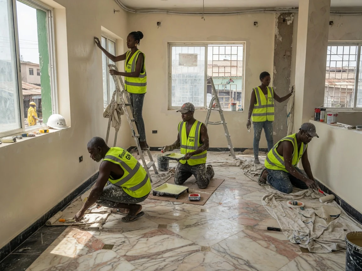 Marble and premium stone flooring in Accra, Ghana — marble thin set full coverage back butter ansi a108 floorsgh, Accra Ghana